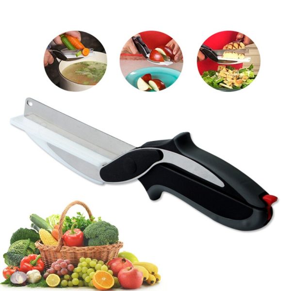 2in1 Clever Cutting Knife In Stainless Steel (card Packing)